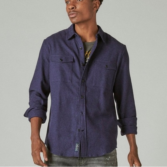 Men’s Lucky Brand Solid Heather Cloud Workwear - SM - Picture 4 of 4